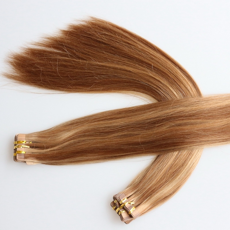 Unprocessed Malaysian Hair Piano Color Tape In Hair Extensions Silky Straight Human Hair Adhesive Tape Hair 27/30 color