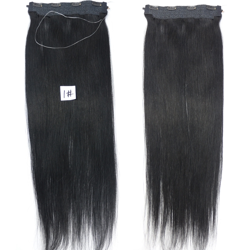 Flip Hair Extension 8A Unprocessed Brazilian Remy Hair Color #1 Flip Hair Extension Human Hair Straight Hair