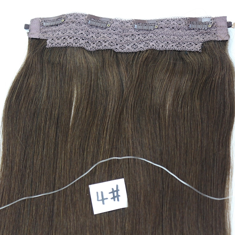 Brazilian Human Hair Flip Hair Extension Color #4 Flip In Hair Extension Straight Hair