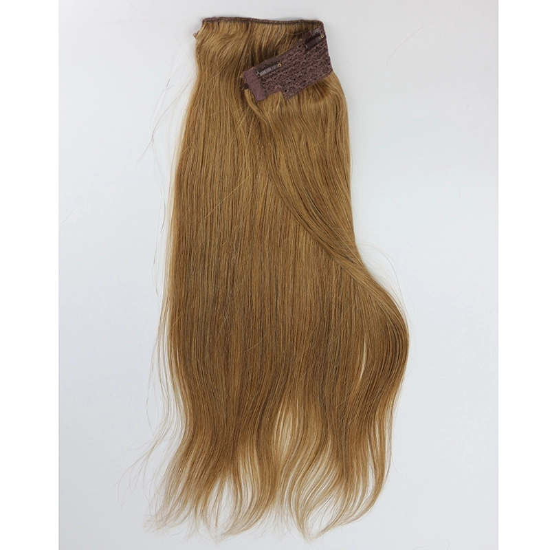 Color #8 Human Hair Flip in Hair Extension Fish Line Hair Extension