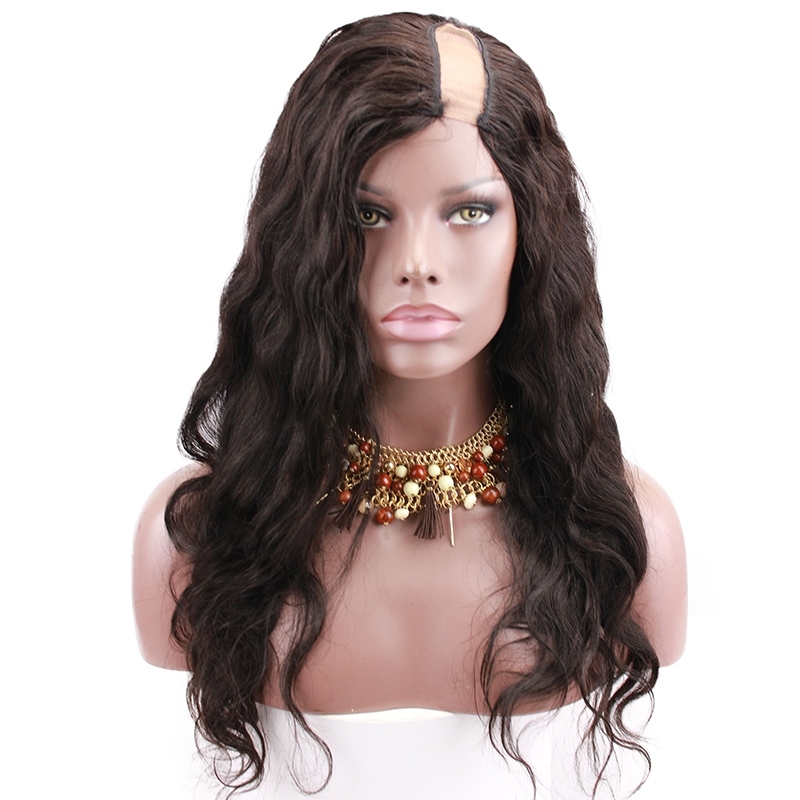 Human Hair Wigs For Black Women Body Wave Brazilian Remy Hair U part Lace Wig 130% Density