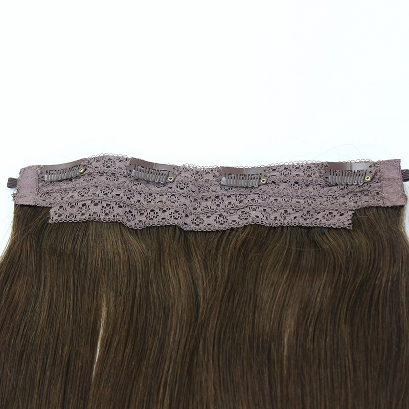 Brazilian Human Hair Flip Hair Extension Color #4 Flip In Hair Extension Straight Hair