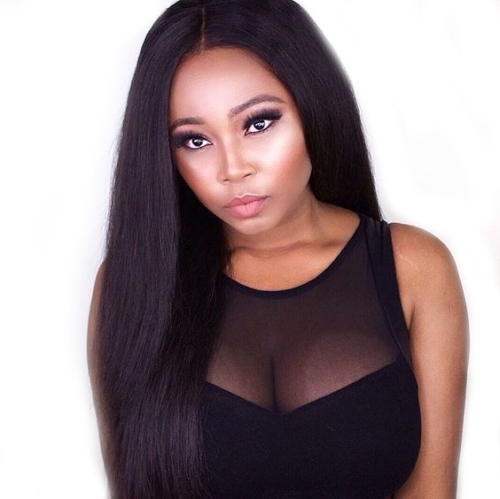 Brazilian Full Lace Wig Yaki Straight Brazillian Hair Human Hair 360 Circular Lace Wigs Bleached Knots