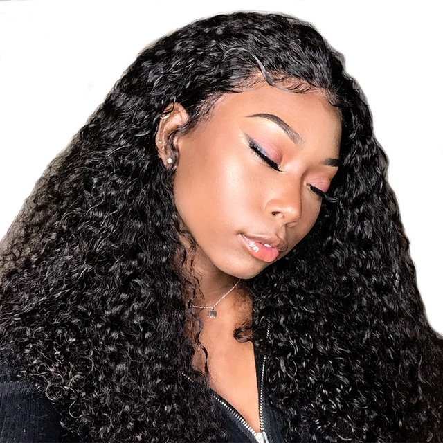 Curly Lace Front Wig Human Hair Natural Color Brazilian Hair 250% Density Kinky Curly Human Hair No Tangle No Shedding