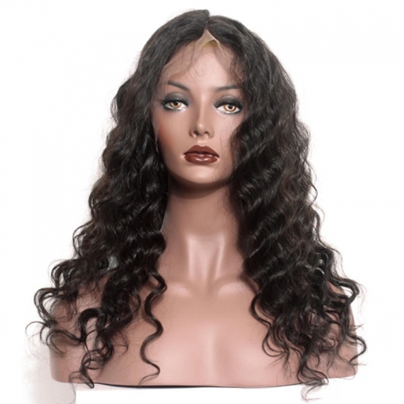360 Circular Lace Wigs  Full Lace Wigs for Black Women Loose Wave Natural Black Human Hair Wigs Pre-Plucked