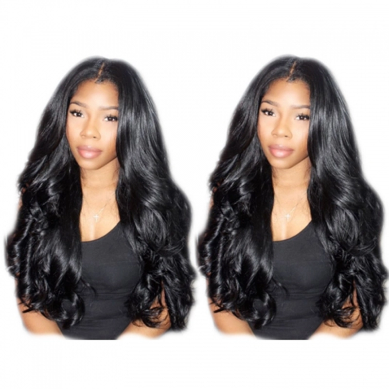 Nice Hair Body Wave Hair 360 Lace Wigs Brazilian Human Hair Wigs 200% Density Bleached Knots Baby Hair Around Pre-Plucked