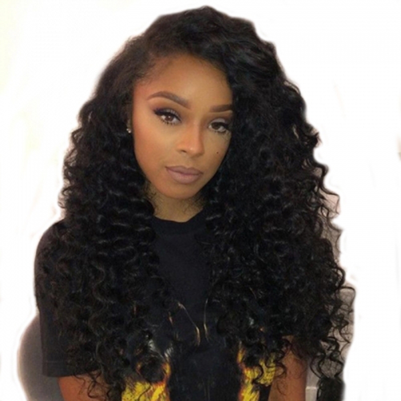 Percent Human Hair Lace Front Wigs Kinky Curly Hiar Natural Hair Line Pre Plucked Lace Front Wig With Natural Hair Line Malaysian Remy Hair