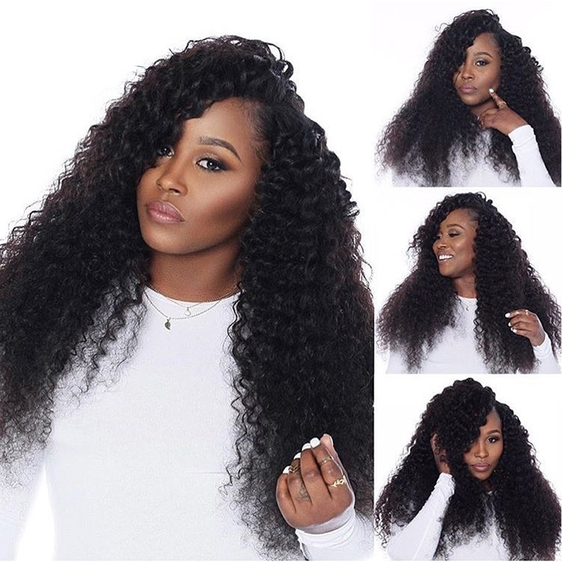 250% Density Wig Pre-Plucked Human Hair Lace Front Wigs Malaysian Hair Kinky Curly Human Hair Wigs