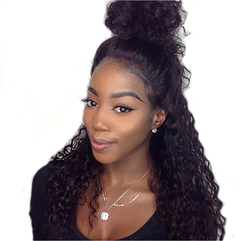 Brazilian Lace Front Wigs Natural Hair Line 250% Density Pre-Plucked Deep Wave Human Hair Lace Wigs Baby Hair Around For Black Women