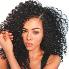 High Density 250% Deep Curly Wigs with Baby Hair for Black Women Natural Color Human Hair Lace Front Human Hair Wigs