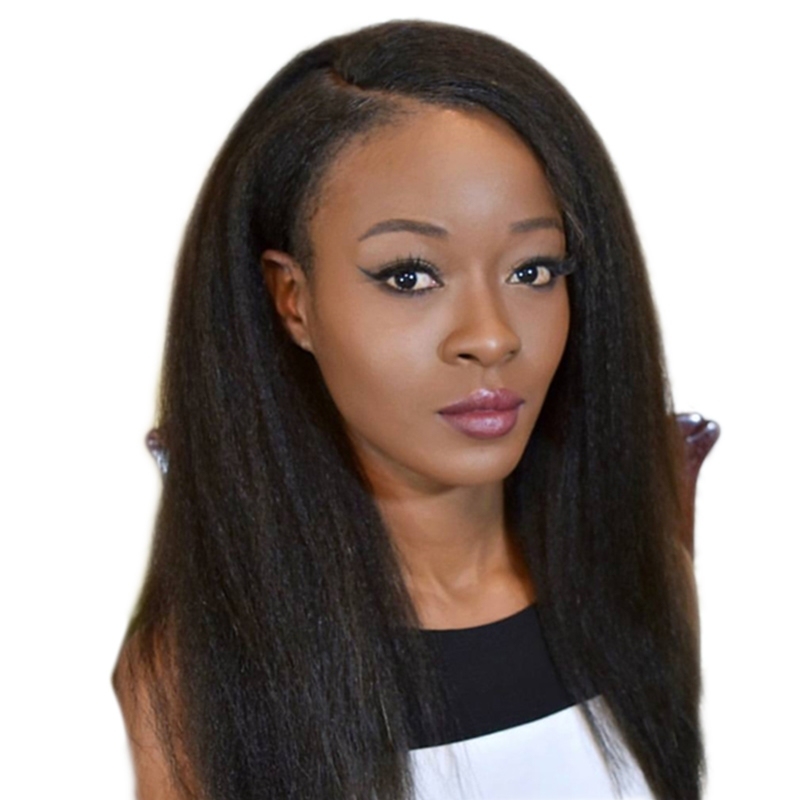Lace Front Wigs Remy Hair Natural Black Kinky Straight Human Hair Reasonable Price Bleached Knots Natural Baby Hair