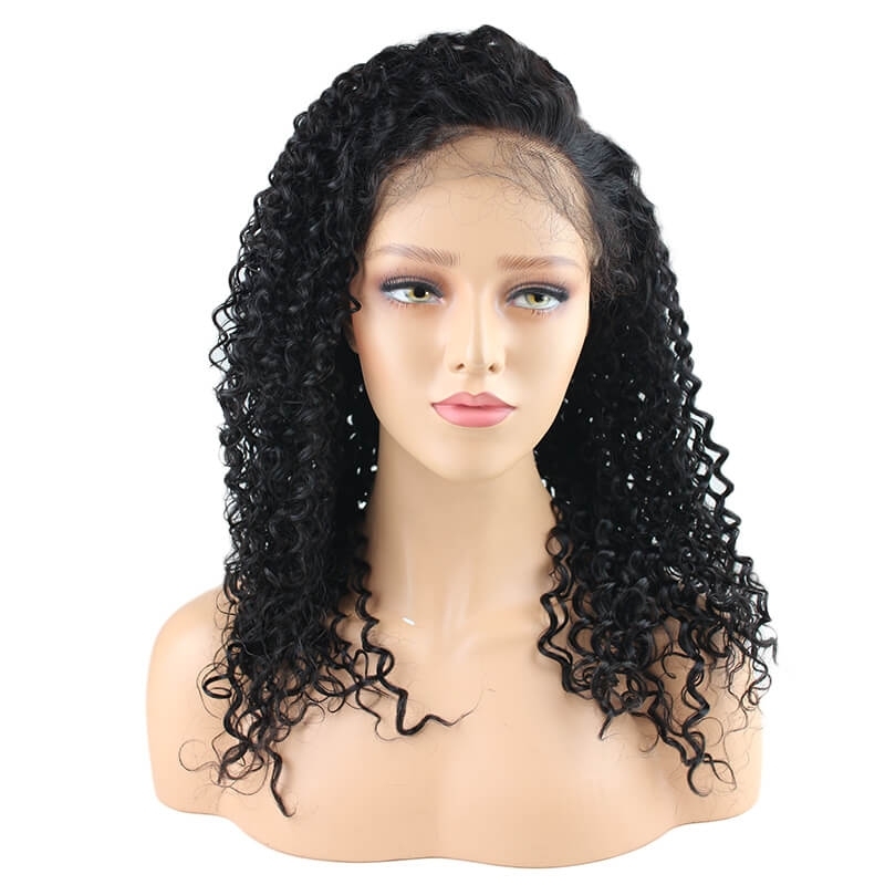 Percent Human Hair Lace Front Wigs Kinky Curly Hiar Natural Hair Line Pre Plucked Lace Front Wig With Natural Hair Line Malaysian Remy Hair
