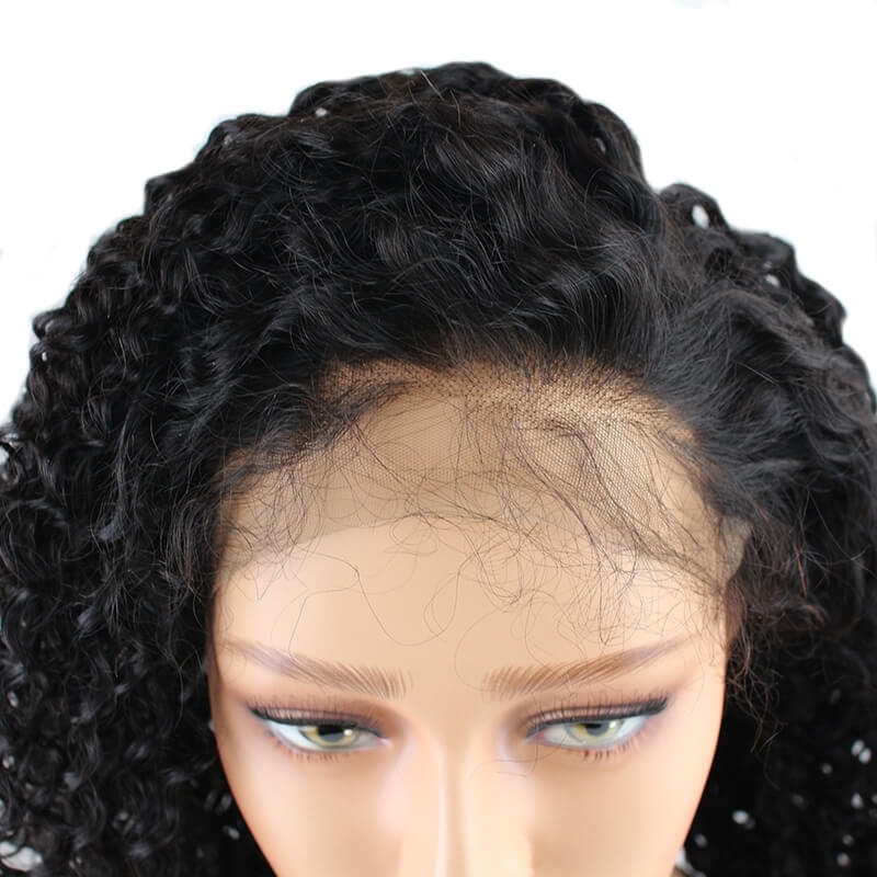 Percent Human Hair Lace Front Wigs Kinky Curly Hiar Natural Hair Line Pre Plucked Lace Front Wig With Natural Hair Line Malaysian Remy Hair