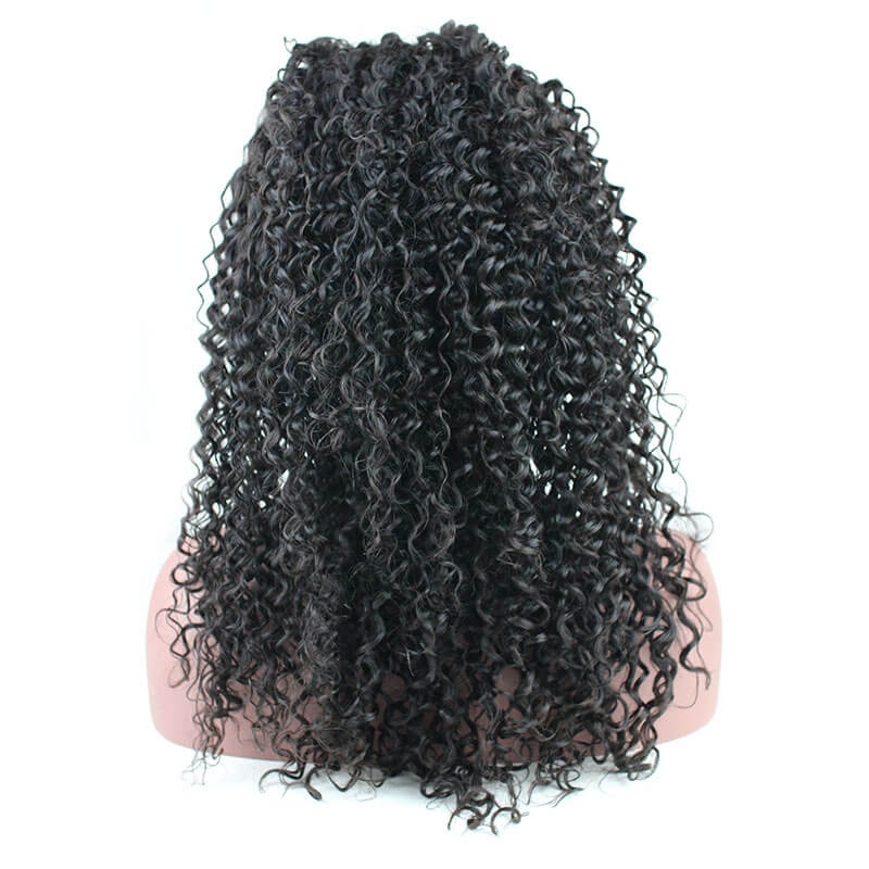 300% High Density Lace Front Human Hair Wig Deep Wave Unprocessed Brazilian Human Hair Lace Front Wig for Black Women Natural Color (20 inch)