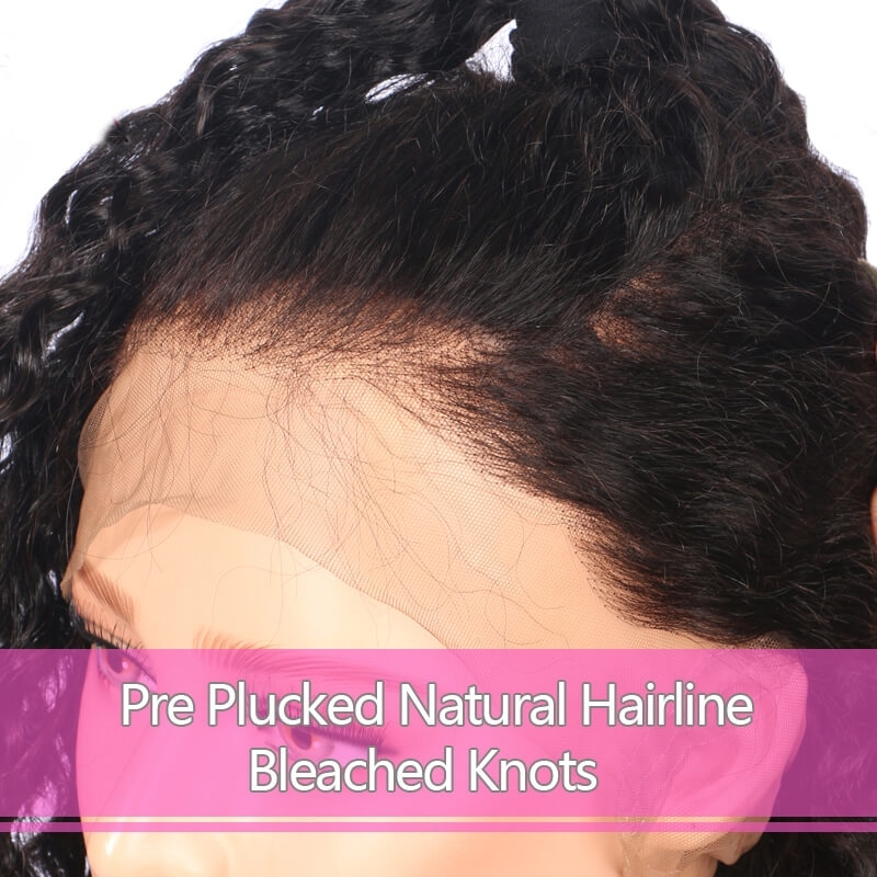 Natural Color Human Hair 13x6 Lace Frontal Wigs Bleached Knots 250% Density Lace Wigs Pre Plucked Hair Line