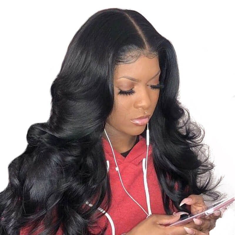 250% Full Density Brazilian Body Wave 13X6 Deep Parting Lace Frontal Wigs Bleached Knots With Baby Hair