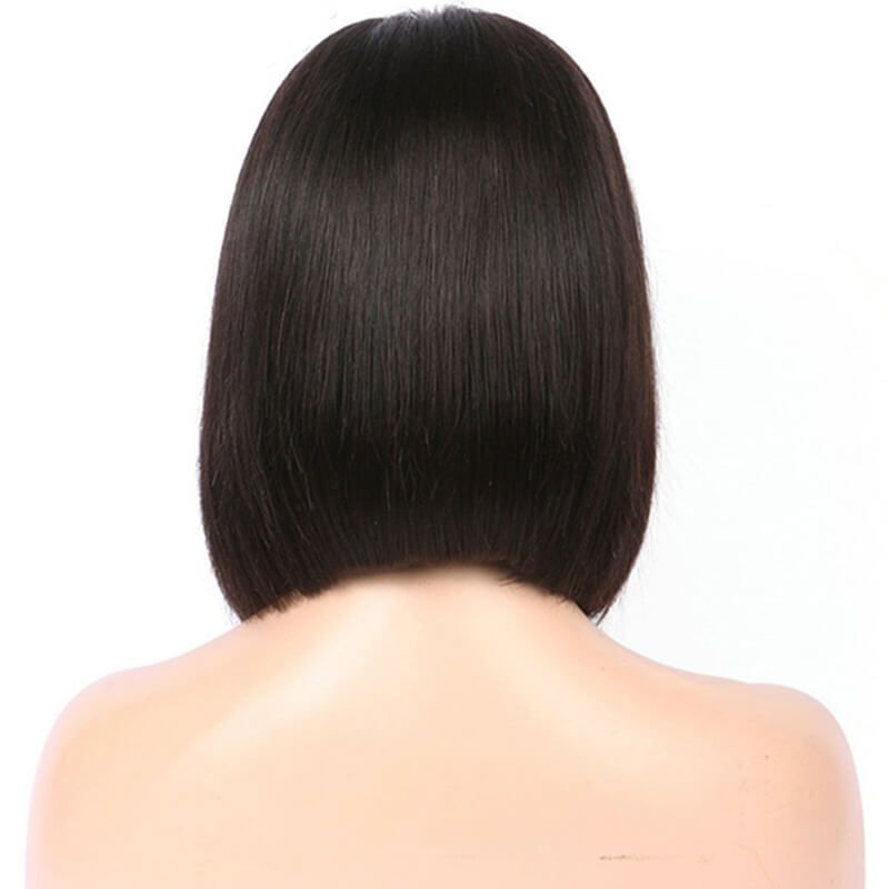 Middle Part Silky Straight Human Hair 13X6 Lace Front Wigs Natural Color Hidden Knots Pre Plucked