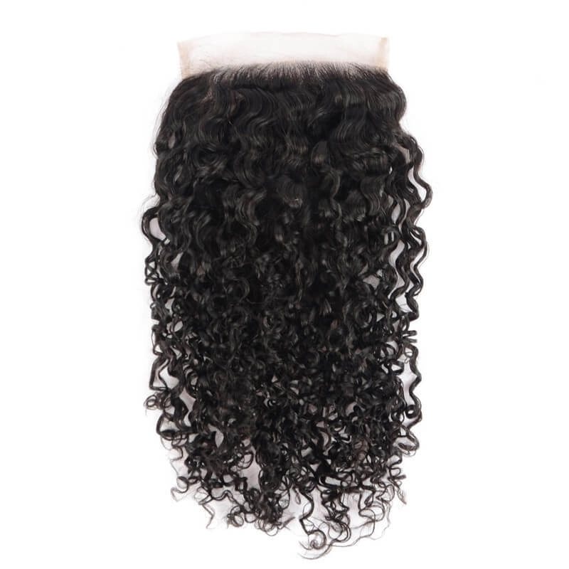 Transparent HD Swiss Thinner lace Free Part Middle Part Three Part Water Wave Brazilian Hair Lace Top Closure Bleached Knots Natural Baby Hair Around