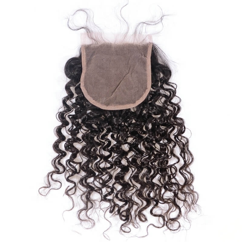 Transparent HD Swiss Thinner lace Curly Natural Color Lace Closure With Natural Baby Hair Bleached Knots Lace Size 5x5 Unprocessed Human Hair