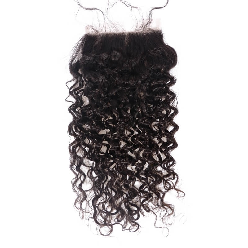 Transparent HD Swiss Thinner lace Curly Natural Color Lace Closure With Natural Baby Hair Bleached Knots Lace Size 5x5 Unprocessed Human Hair