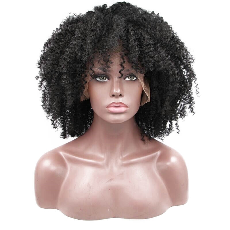 Super Tight Lace Front Human Hair Wigs Natural Hairline Afro Kinky Curly Human Hair Wigs 150% Density Bleached Knots Pre-Plucked Natural Hair Line