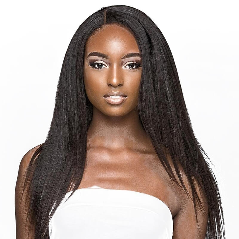 Peruvian Remy Hair Light Yaki Lace Front Human Hair lace front wigs for black women