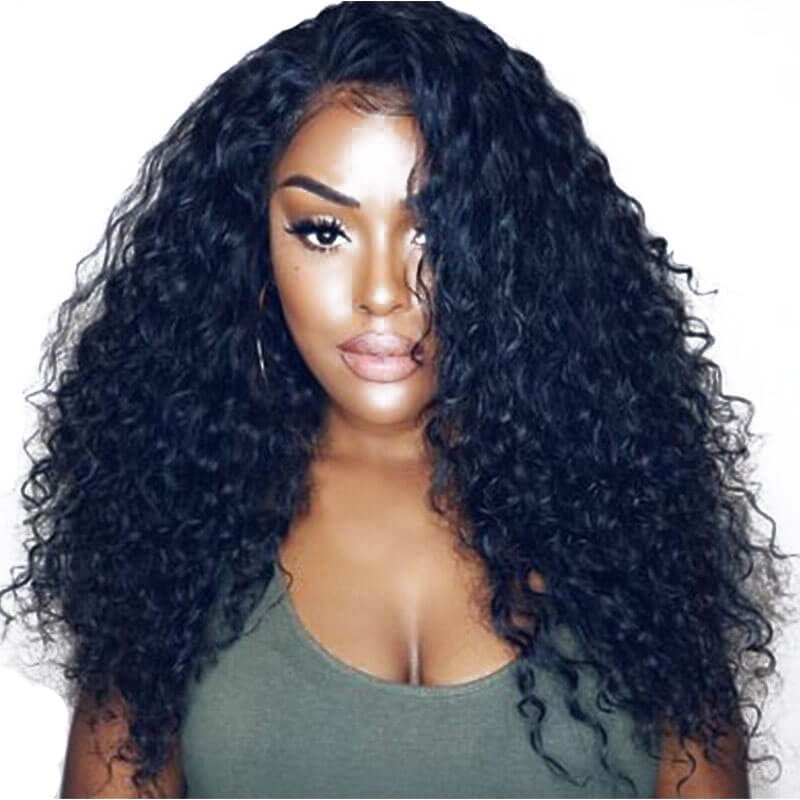 Pre Plucked 360 Lace Wigs Malaysian Remy Hair Loose Curly  Human Hair Wigs