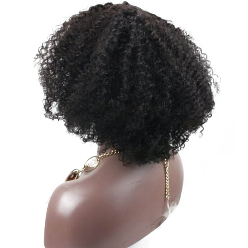 300% High Density Short Kinky Curly Brazilian Human Hair Wigs Afro ...