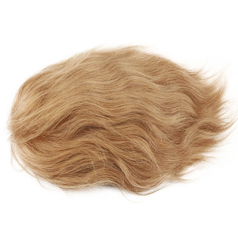 European Virgin human Hairpiece for Men’s Toupee Ultra Transparent Thin Skin PU Replacement Hair Pieces 10”x8” Base Size #21 Color