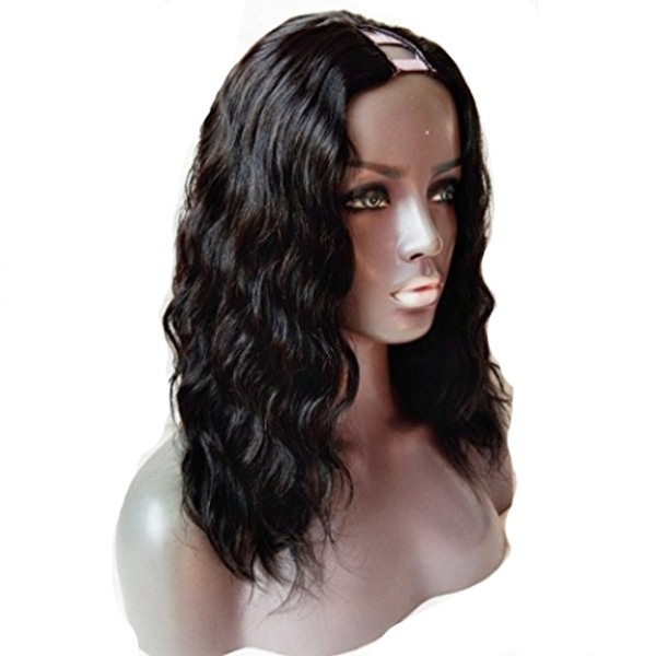 Short Bob Human Hair Wigs U Part Wig For Black Women Natural Wave Natural Color Brazilian Hair