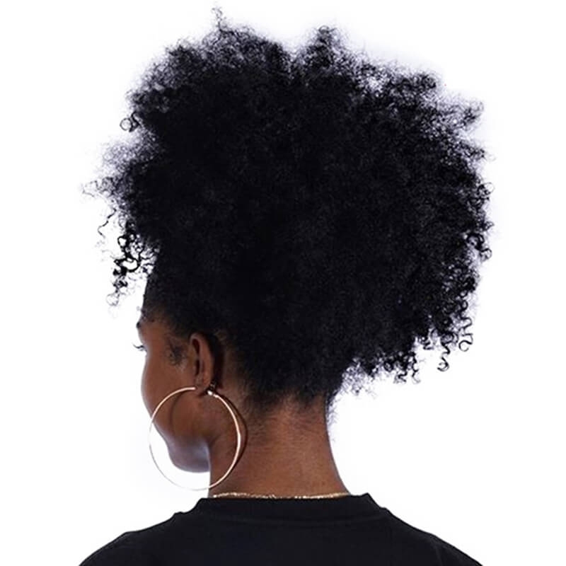 Afro Kinky Curly Ponytail For Women Natural Black Remy Hair 1 Piece Clip In Ponytails Human Hair Products