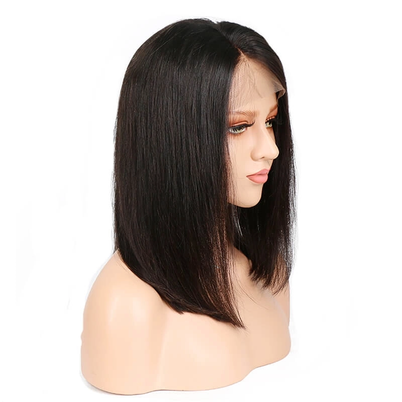13x6 Deep Part Human Hair Lace Front wig Side Part Straight Brazilian Hair Wig Pre Plucked Hairline