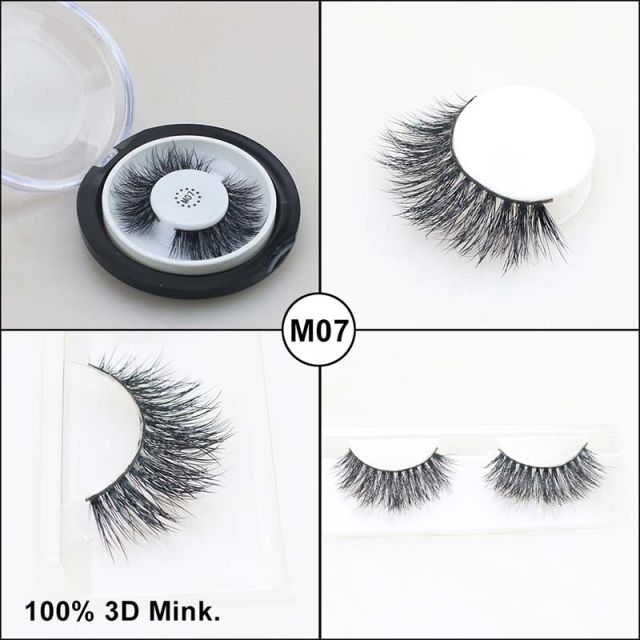 False Eyelashes 3D Mink Fur Siberian Fur Fake Lashes Reusable for Makeup Natural Thick Black Color