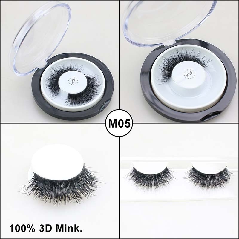 False Eyelashes 3D Mink Fur Siberian Fur Fake Lashes Reusable for Makeup Natural Thick Black Color