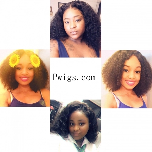 Middle Part Brazilian Natural Color Curly Hair Full Lace Wig Pre Plucked Hair Line With Baby Hair