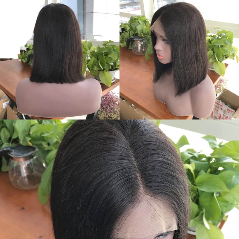 Straight Human Hair Lace Front Wigs Pre Plucked Hair Line With Natural Baby Hair Large Stock Fast Shipping