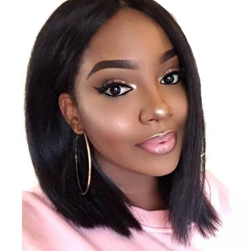 Straight Human Hair Lace Front Wigs Pre Plucked Hair Line With Natural Baby Hair Large Stock Fast Shipping
