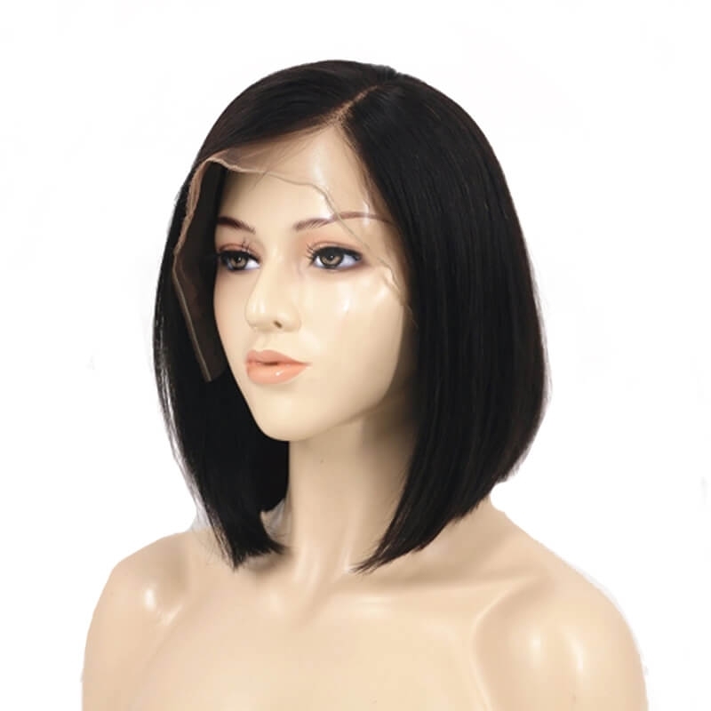 Human Short Hair 13x6 Lace Frontal Wigs Natural Color Human Hair For Women With 130% Density Natural Hairline