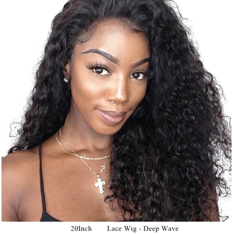 Malaysian Hair Deep Wave 250% Density Wig Pre-Plucked with Baby Hair Natural Color Human Hair Fast Shipping