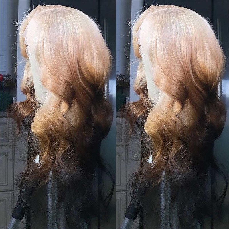 Body Wave Ash Blonde Lace Front Wig Human Hair Brazilian Remy Hair Straight 613 Highlight Brown Lace Front Wig Pre Plucked