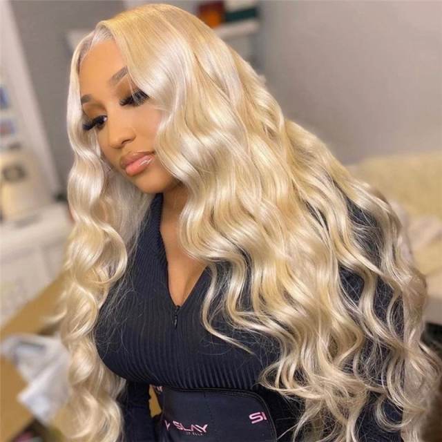 #613 Body Wave Lace Front Wigs Human Hair With Baby Hair Brazilian Virgin Hair Blonde Transparent Lace Front Human Hair Wigs