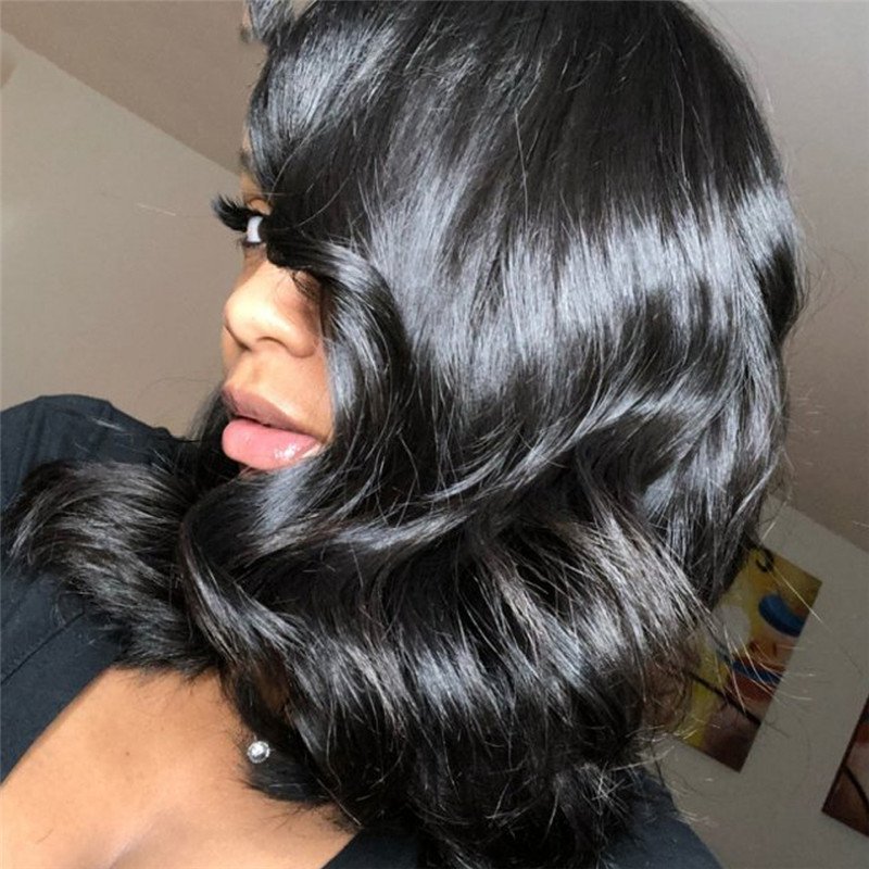 250% Density 13x4 Short Wavy Bob Lace Front Wigs For Women Peruvian Glueless Lace Front Wigs Human Hair With Baby Hair Bob Wig