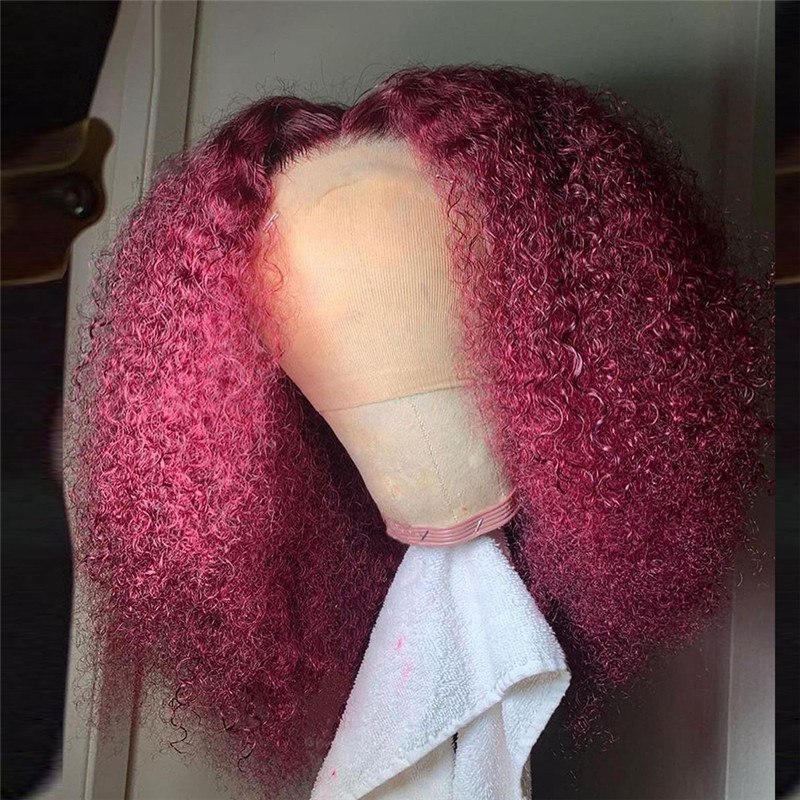 99j Glueless Lace Front Wigs Brazilian Remy kinky Curly 13x4 Lace Front Human Hair Wigs For Black Women Pre Plucked Bleach Knots