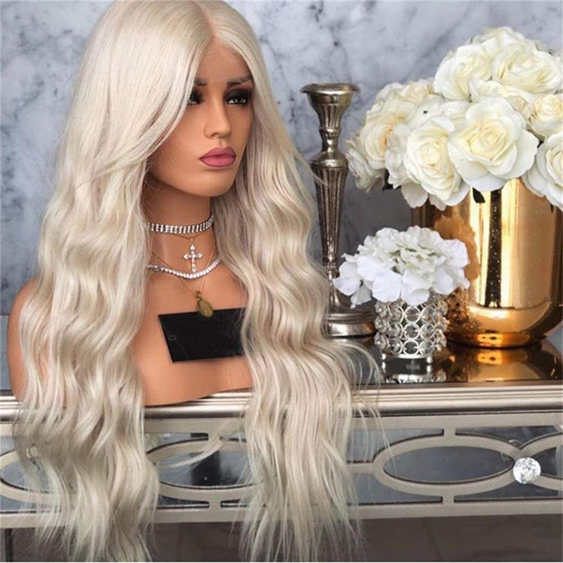 #60 Color Platinum Blonde 13x4 Lace Front Human Hair Wigs For Women HD Transparent Lace Glueless Lace Wigs European Human Hair