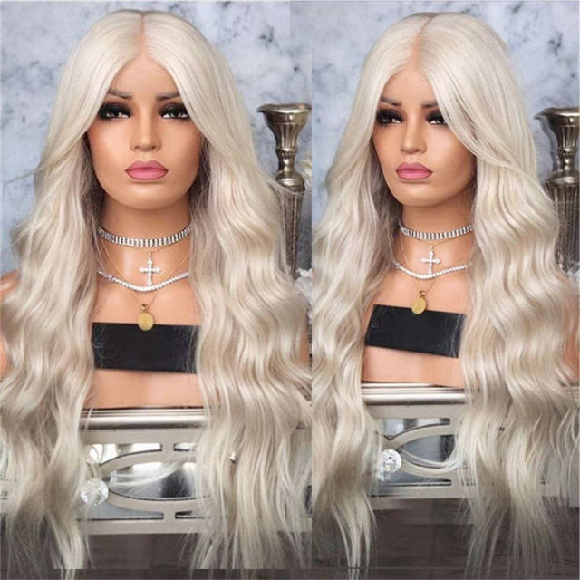 #60 Color Platinum Blonde 13x4 Lace Front Human Hair Wigs For Women HD Transparent Lace Glueless Lace Wigs European Human Hair