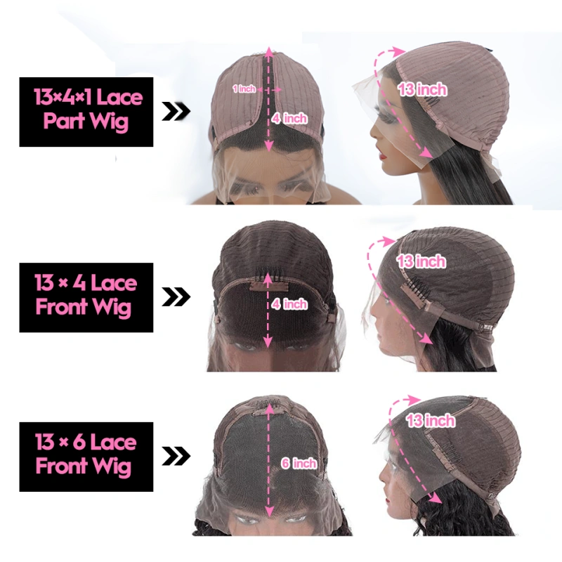Lace Front Wigs vs Lace Front Wig 250% Density Preplucked Natural Hairline Natural Color Deep Wave Peruvian Human Hair
