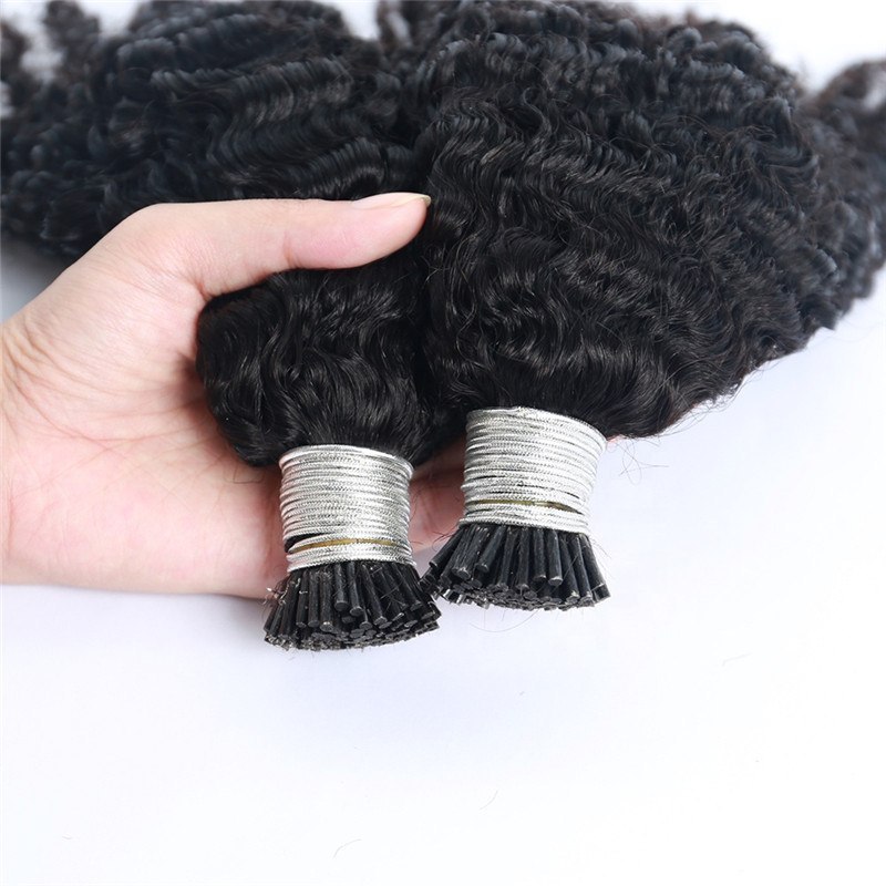 4B 4C I Tip Human Hair Extension Kinky Curly I Tip Micro Links Hair Extensions 3B 3C I Tips Hair