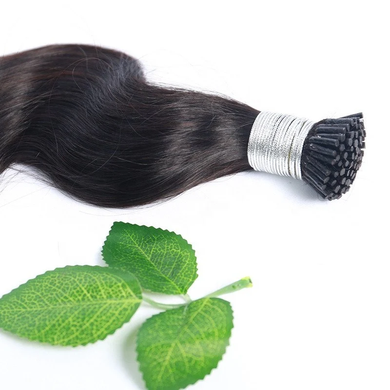 Wholesale  100 Keratin Micro I Tip Brazilian Human Hair Extension Natural Wave