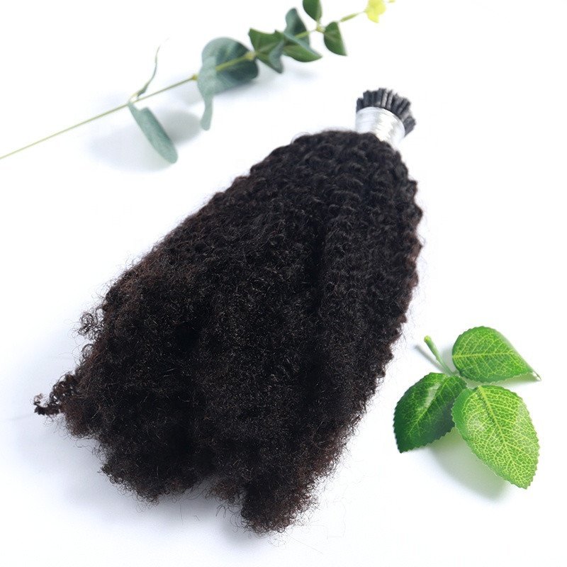 Wholesale Large Stock Raw Virgin Human Hair I Tip Hair Extensions Kinky Curly I Tip Hair Extensions