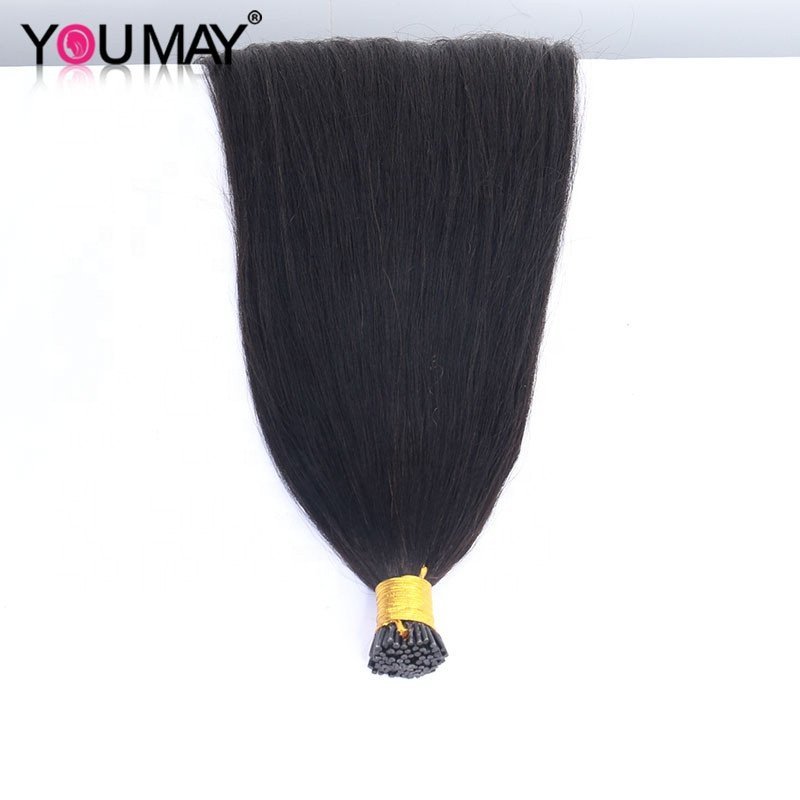 Remy Hair I Tips Virgin Hair Double Strand Yaki Straight Natural Hair Extensions Wholesale Price